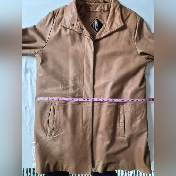 Tiboa Leathers Vintage Camel Genuine Leather Jacket - Size 14 - Picture 8 of 11